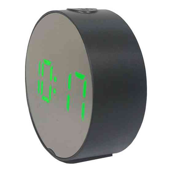 Годинники настінні із зеленим підсвічуванням DT-6505 5427, чорні Вінниця