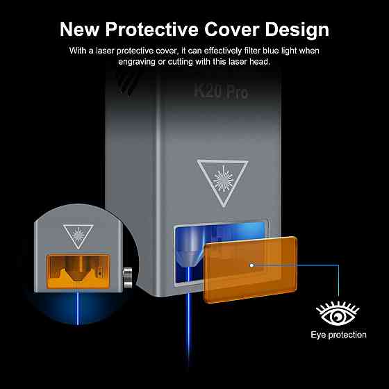 Лазерний різець з подачею повітря 20 Вт для гравірування Київ