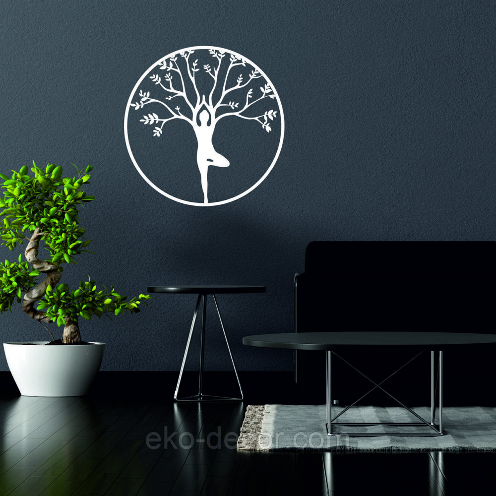 Декоративне настінне 3D Панно «ЙОГА» Декор на стіну з об'ємом 70*70 см, Білий Київ - фото 2