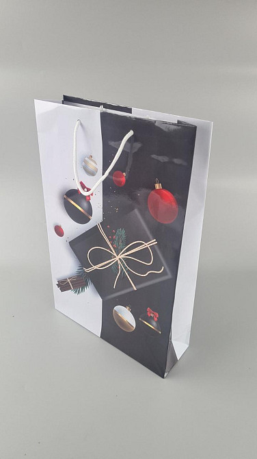 Большой бумажные пакет вертикальный 25/37/8 новогодний -028 (12 шт) Харьков - изображение 3