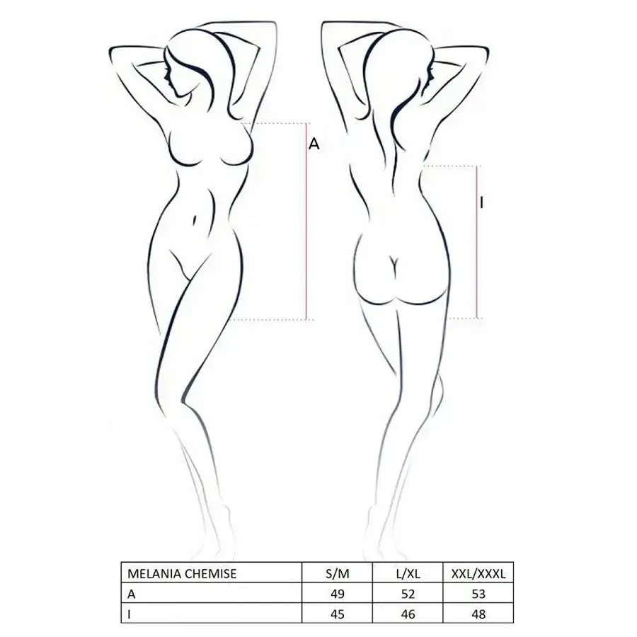 Сорочка прозора бебі дол Passion MELANIA CHEMISE S/M, black, трусики, на тонких бретелях Львов - изображение 5