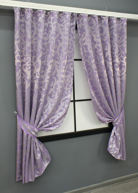 Комплект коротких штор VR-Textil Жаккард Вензель № 295ш Сиреневый 130х170 см 2 шт (35-0198) Киев - изображение 2