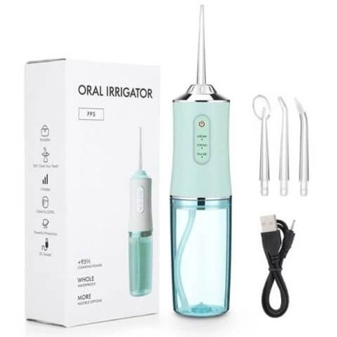 Ирригатор для чистки зубов и полости рта Oral Irrigator с аккумулятором и сменными насадками. Цвет: зеленый VD-91 Львов - изображение 8