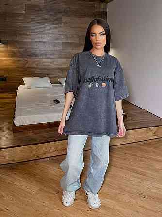 Женская оверсайз футболка с накатом в технике тай-дай трикотаж - 100% хлопок Одесса