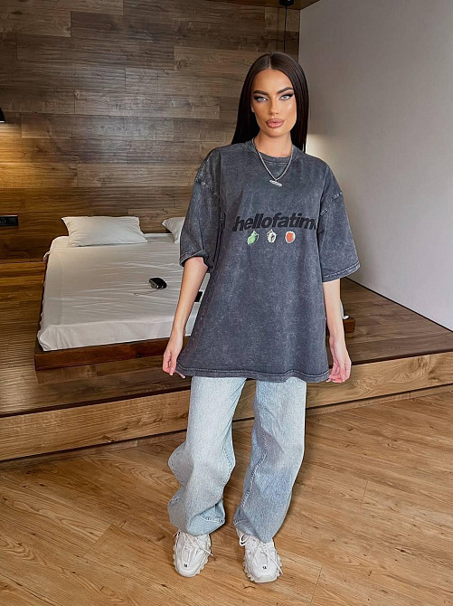 Женская оверсайз футболка с накатом в технике тай-дай трикотаж - 100% хлопок Одесса - изображение 3