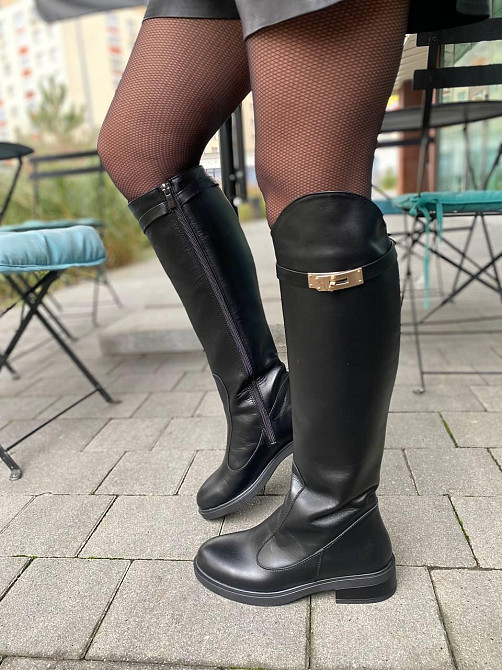 Чоботи жіночі KATI SHOES 3005 чорні (зима євро-хутро, шкіра натуральна) (6176) Коломыя - изображение 4