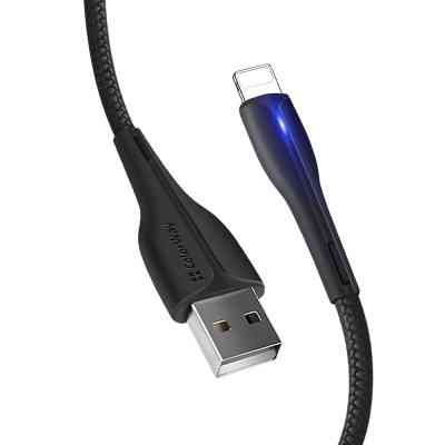 Дата кабель USB 2.0 AM to Lightning 1.0m led black ColorWay (CW-CBUL034-BK) Винница