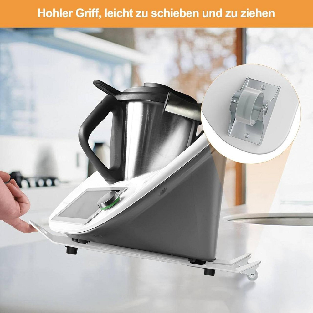 Скользящая доска для Thermomix TM6 TM5 белая металлическая 2мм 41x27 см с роликами и нескользящими ножками, Киев - изображение 8