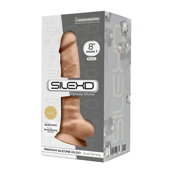 Фалоімітатор SilexD Vetus Flesh (MODEL 1 size 8in), двошаровий, силікон + Silexpan, діаметр 4,2см Львів