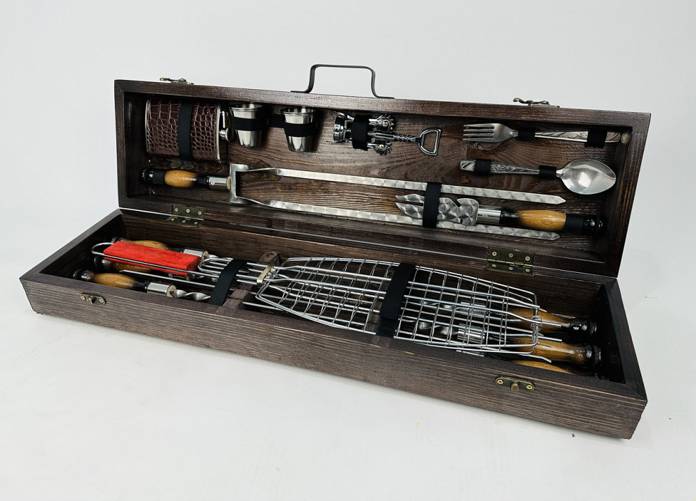 Подарунковий набір шампурів у дерев'яному кейсі ЛІСНИК HAPPY DAYS Тернопіль - фото 2