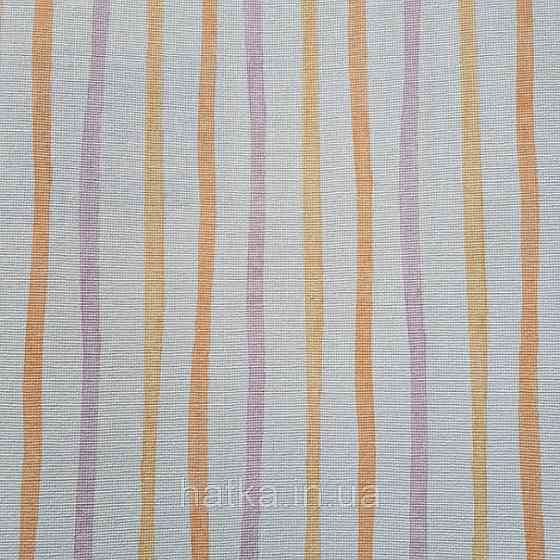 Шпалери вінілові на флізеліні AdaWall Ada Kids метрові дитячі смуги хвилясті жовтогарячі бузкові жовті Київ