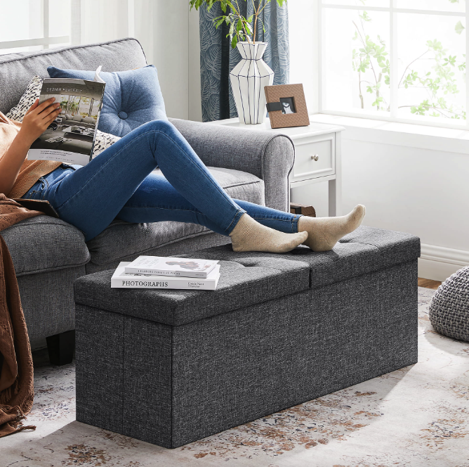 Банкетка-пуф Leobert Kors з місцем зберігання темно-сірий Київ - фото 2