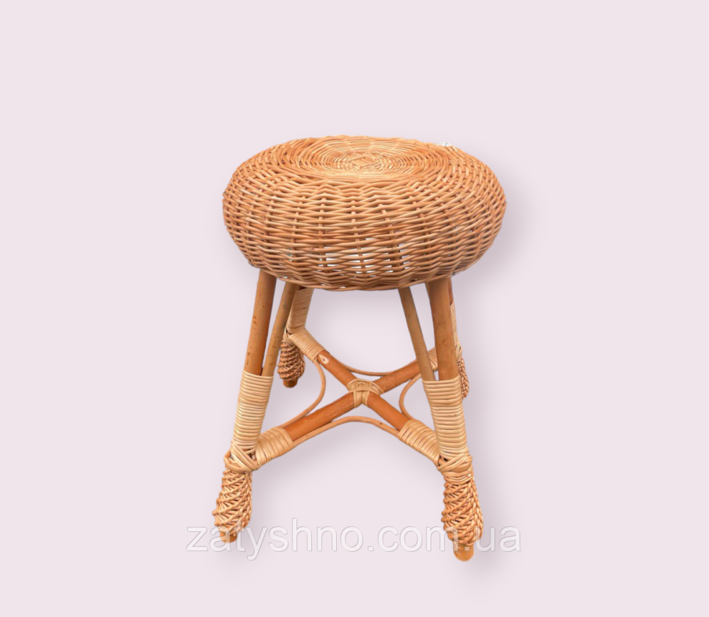 Табурет плетеный кофейный круглой формы Киев - изображение 1