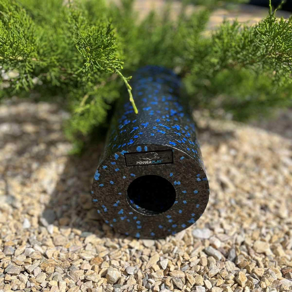 Масажний ролик (роллер) гладкий PowerPlay PP-4347 EPP Foam Roller Чорно/Синій (33x14см.) Каменское - изображение 3