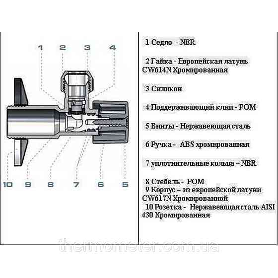 Кран кульовий кутовий ARCO 1/2″х 3/8″ DE610-660 AntiLime ( 2 шт,) Киев