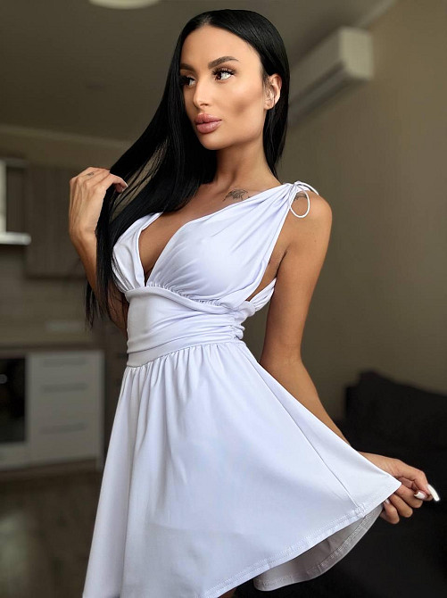 Женское летнее мини платье-комбинезон из микродайвинга 46/48, Белый Одесса - изображение 6