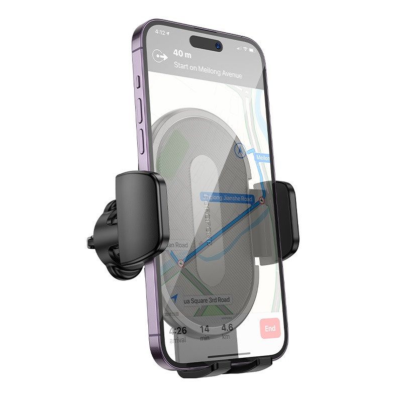 Автомобильный держатель для телефона BOROFONE BH133 Rio push-type car holder (air outlet) Black Одесса - изображение 6