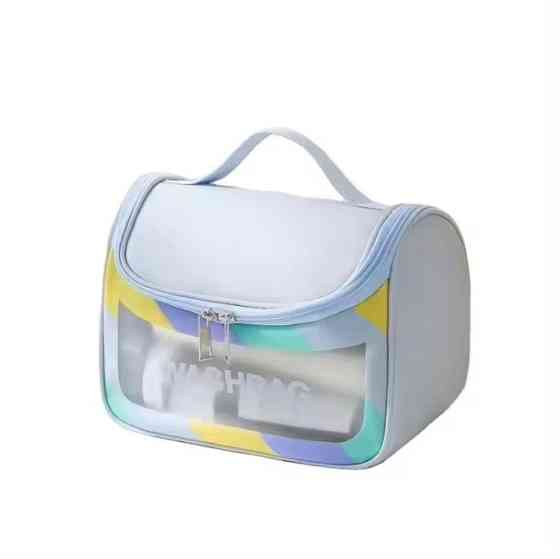 Косметичка женская прозрачная, для ванных пренадлежностей, дорожная, водонепроницаемая, голубая Каменец-Подольский