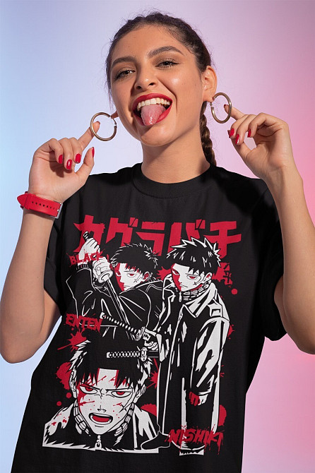 Футболка аниме Магическая битва оверсайз (S/M/L) Черний AnimeJ0394 Днепр - изображение 1