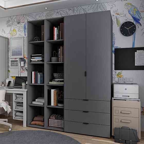 Комплект шкафов для одежды Doros Гелар (3 шт.) 153,9х49,5х203,4 см Графит (DRS-011143) Днепр