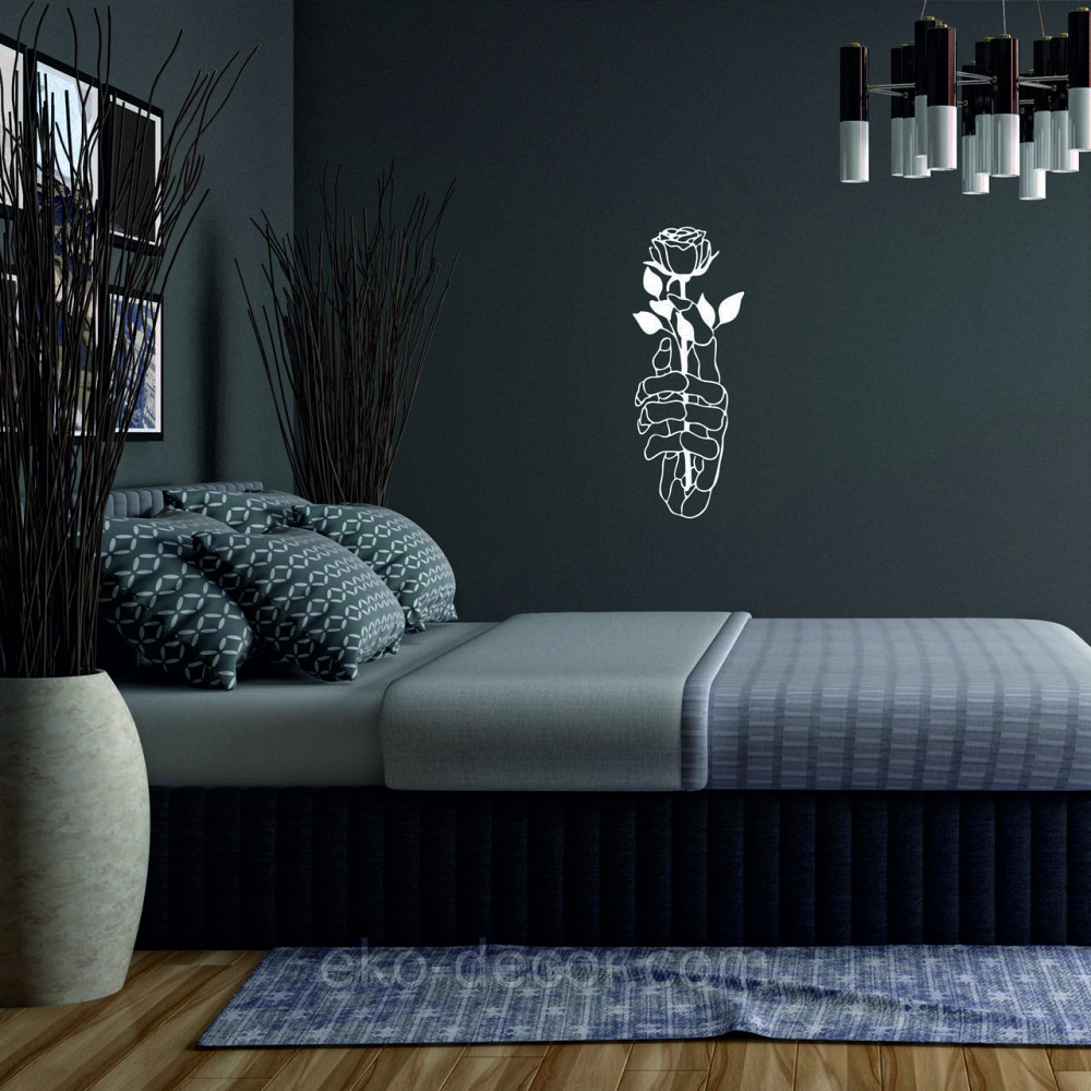 Декоративне настінне Панно «Рука з трояндою» Декор на стіну 70*26 см, Білий Київ - фото 3