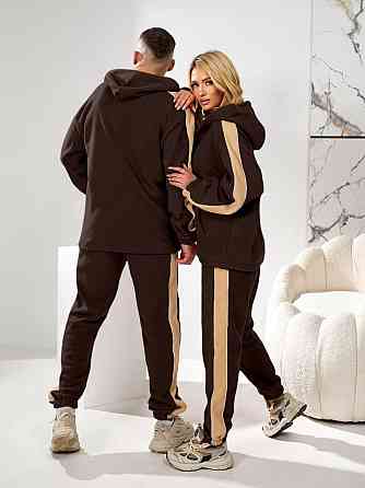 Женский повседневный флисовый костюм, двусторонний флис полар Шоколад, 42/46 Одесса