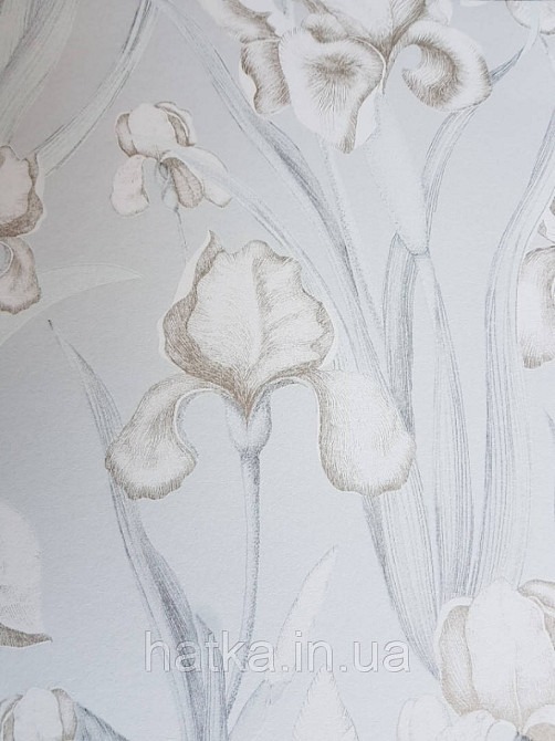 Шпалери флізелінові Decoprint Elisir EL21021 квіти коричневі листя сірі на світло-сірому тлі Київ - фото 3