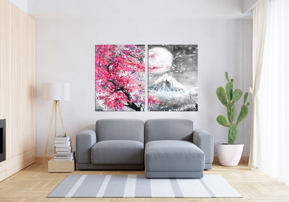 Модульная картина в гостиную / спальню Малюнок Рожеве дерево TLV-2_018 Киев - изображение 3