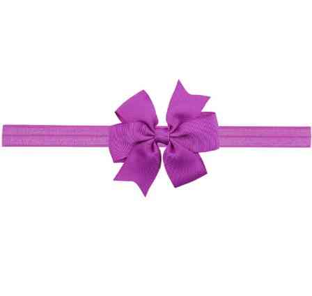 Дитяча бузкова пов'язка з бантиком - на резинці, окружність від 30см до 48см, бант 9см Київ