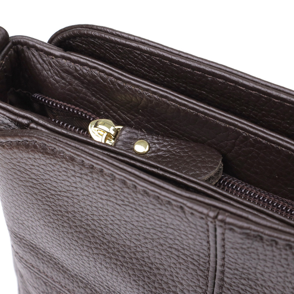 Жіноча сумка з натуральної шкіри зі зручною внутрішньою організацією Vintage 22979 Коричневий Київ - фото 6