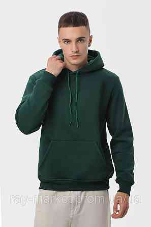 Худі чоловіче базове утеплене RAY BASIC темно-зелене (U0401M-Bottle Green) 3XL Київ