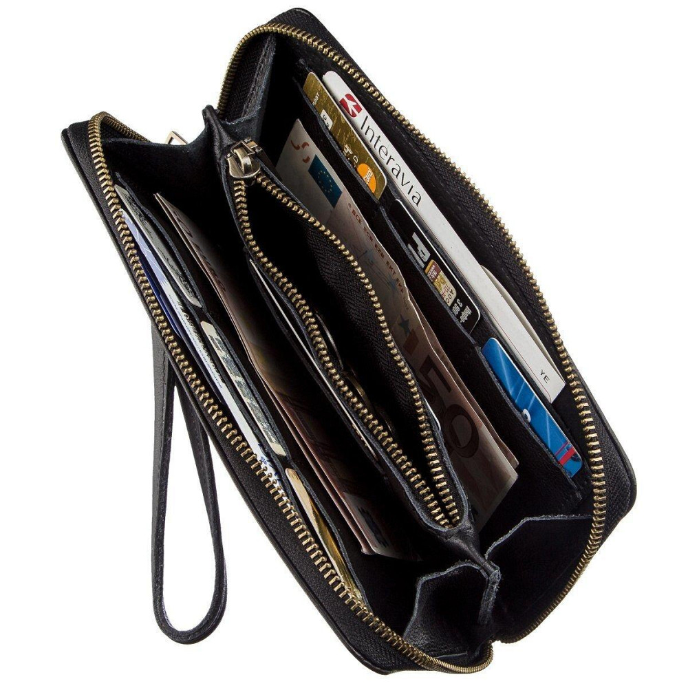 Мужской горизонтальный кожаный клатч Черный (SHVIGEL) Киев - изображение 3