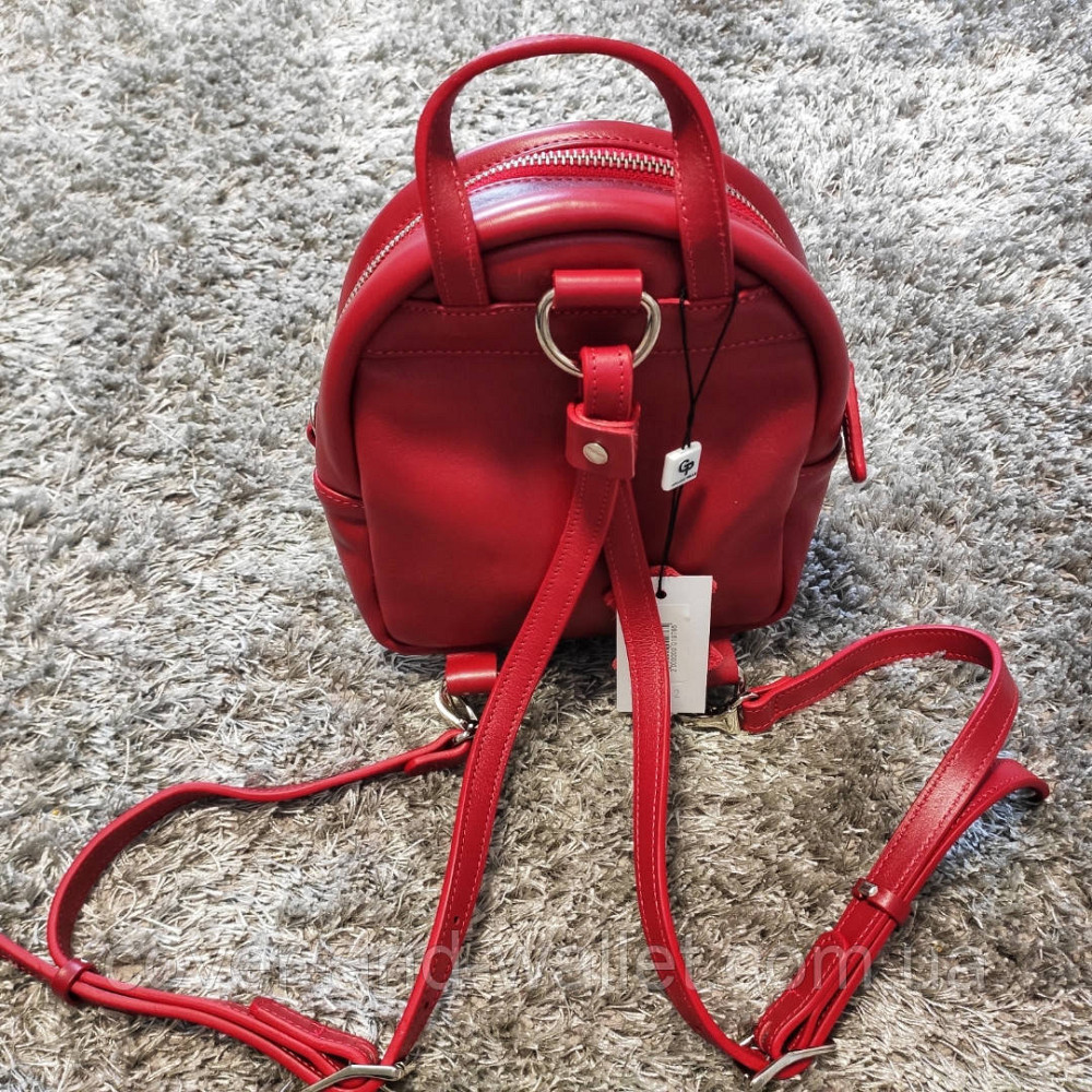 Маленький кожаный женский рюкзак красного цвета Grande Pelle 776660 Киев - изображение 6