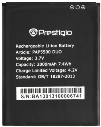 Акумулятор для Prestigio MultiPhone 5500 Duo / PAP5500 DUO (2000 mAh) Дніпро