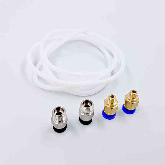 Тефлонова трубка Aokin для 3д принтера для нитки 1,75 мм + 2 фіттинга PC4-M6 + 2 фіттинга PC4-M10 Київ