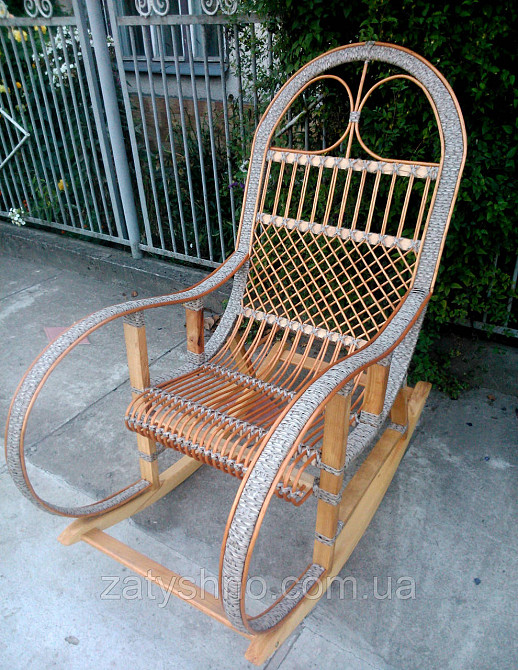 Крісло качалка сіра з ротанга Київ - фото 2