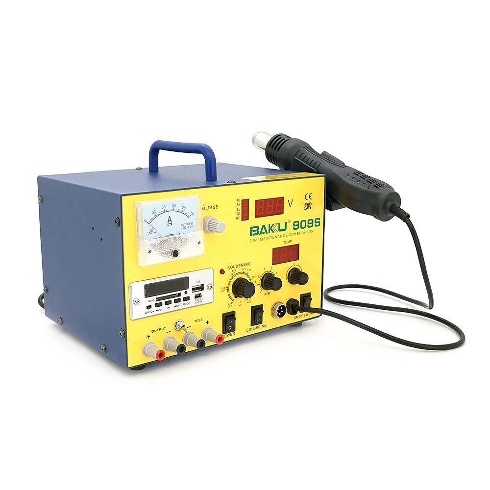 Паяльная станция BAKKU BK-909S цифровая индикация,паяльник + фен,с внутр. БП 0-15В 1А,,-3 (320*298*240) 4,4 кг Киев - изображение 6