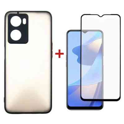 Чехол для мобильного телефона Dengos Kit for OPPO A57s case + glass (Black) (DG-KM-35) Винница