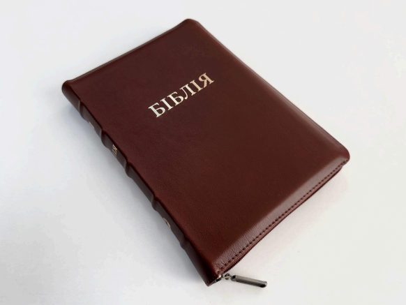 Библия, СП 2, коричневая кожа,золото, индексы, замок Киев - изображение 1
