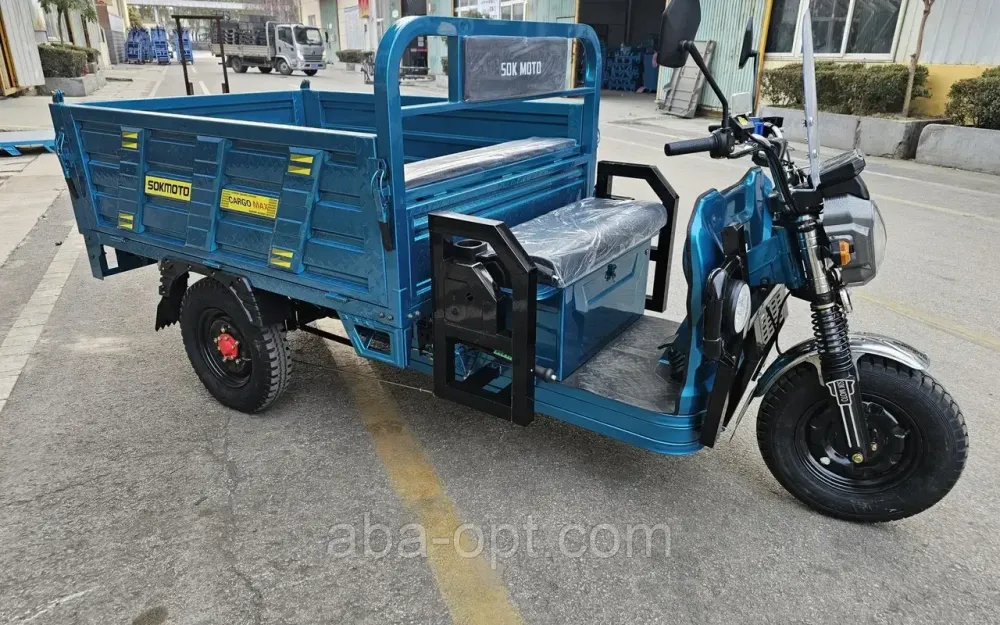 Електричний трицикл вантажний-гібридний кузов 1,6 м SOK CARGO MAX 2500W-72V-58,5Ah ГІБРІД шини Одеса - фото 8