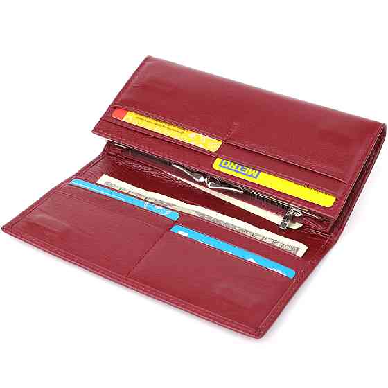 Вместительный женский кошелек из натуральной кожи ST Leather 23089 Бордовый Киев