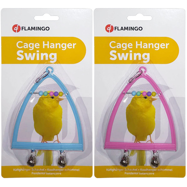 Flamingo Swing+Abacus+Bell ФЛАМІНГО ГОЙДАЛКА з дзвіночком та рахівницею іграшка для птахів Київ - фото 1