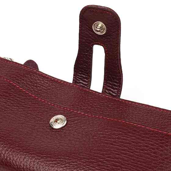Гарний гаманець із натуральної зернистої шкіри CANPELLINI 21636 Бордовий Київ