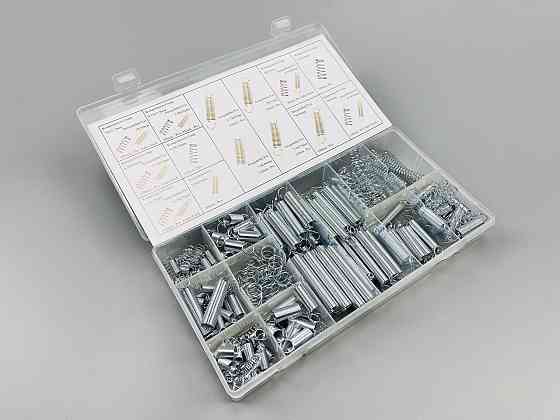 Пружинний комплект оцинковані подовжувачі та компресійна промислова пружина 16 видів 200 шт у коробці Мукачево