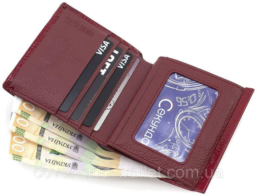 Компактний жіночий гаманець червоного кольору з лакової шкіри ST AE 209-1 Київ - фото 6