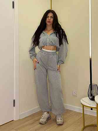 Жіночий прогулянковий костюм: худі та штани двонитка. Меланж, 42/44 Одеса