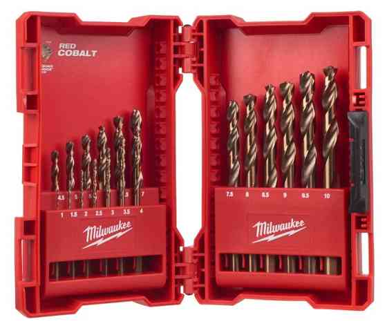 Набір свердл по металу кобальтових HSS-Co MILWAUKEE, DIN338, (діаметри 1-10мм) (19шт), пластиковий кейс Одеса