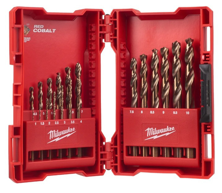 Набір свердл по металу кобальтових HSS-Co MILWAUKEE, DIN338, (діаметри 1-10мм) (19шт), пластиковий кейс Одеса - фото 2
