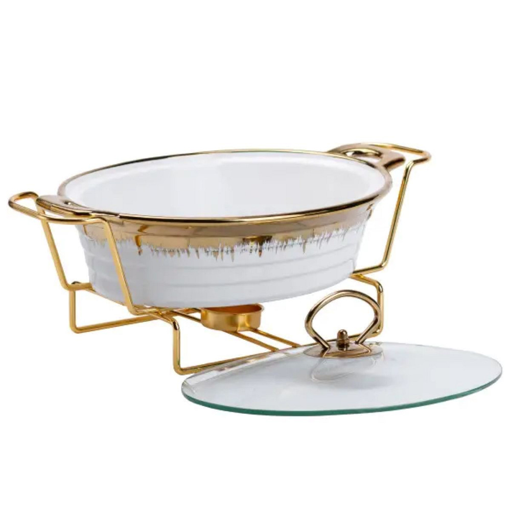 Yiwu Мармітниця порцелянова 1 літр кругла, підставка з підігрівом Коломыя - изображение 2