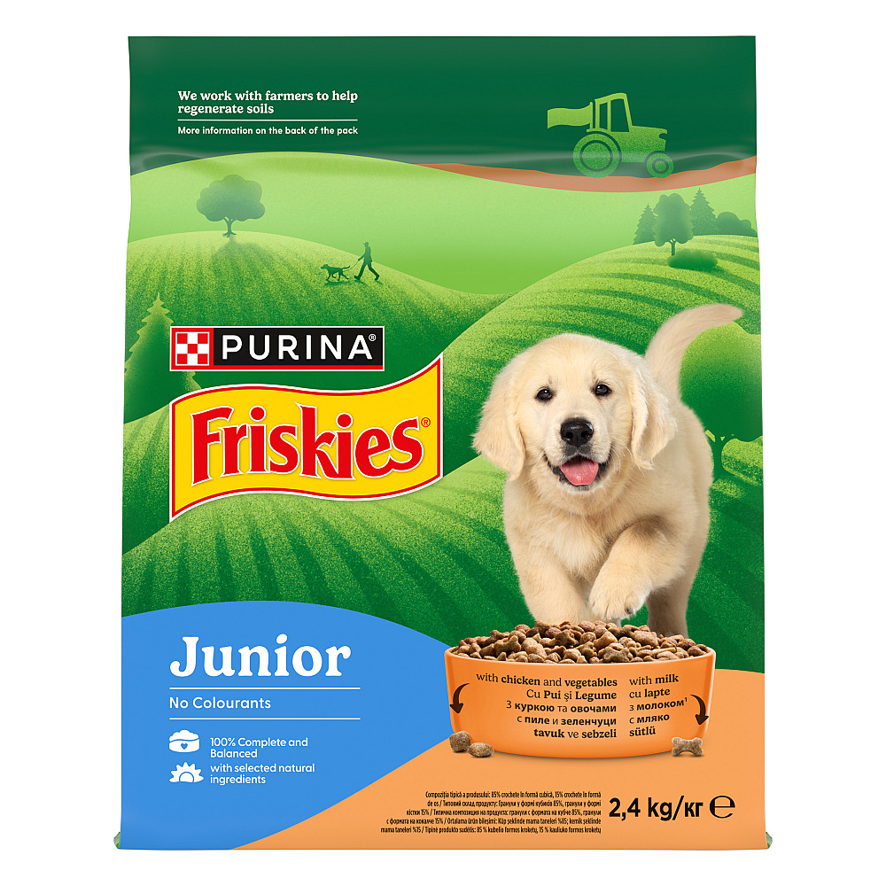 Сухой корм FRISKIES Junior (Джуниор) для щенков, с курицей, овощами и молоком, 2.4 кг Киев - изображение 2